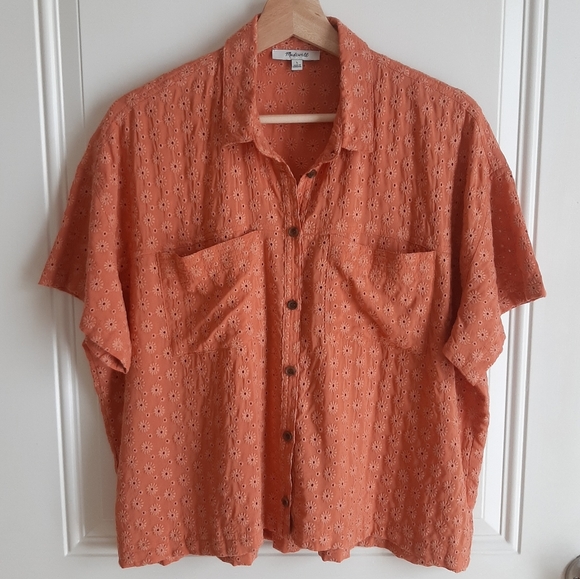 Madewell Tops - Madewell Embroidered Portside Shirt Top Size Large